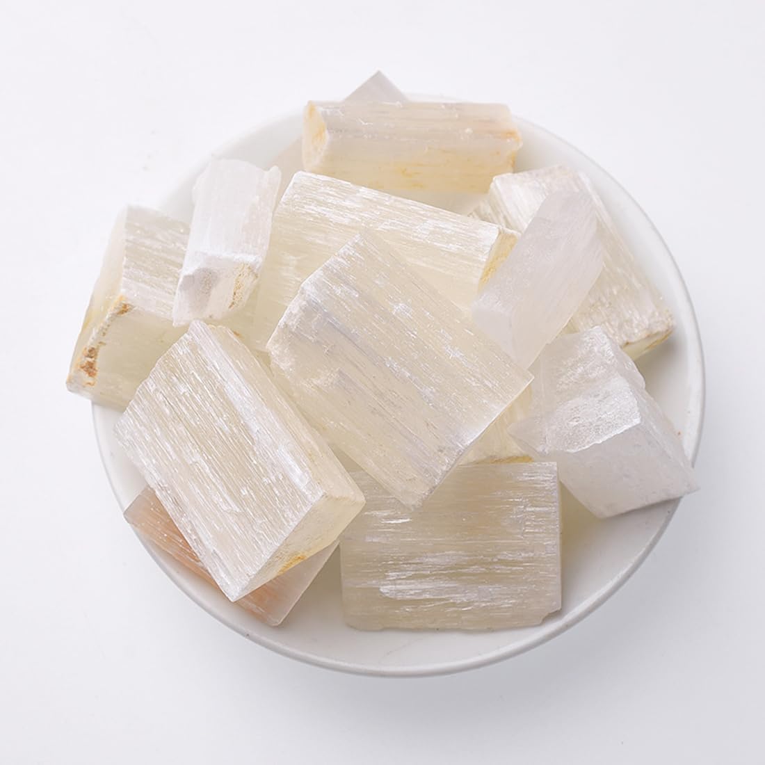Bowl of Selenite Raw Crystals