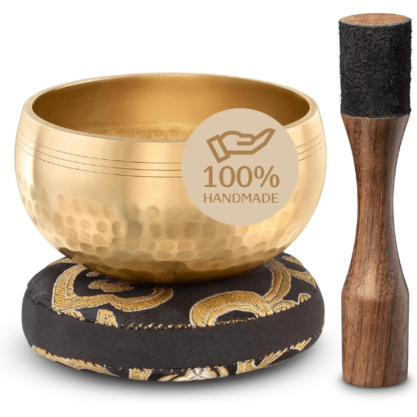 Authentic Hand-Tuned Sound Bowl for Meditation – Complete Meditation Bowl Kit with Cushion, Mallet & Guide